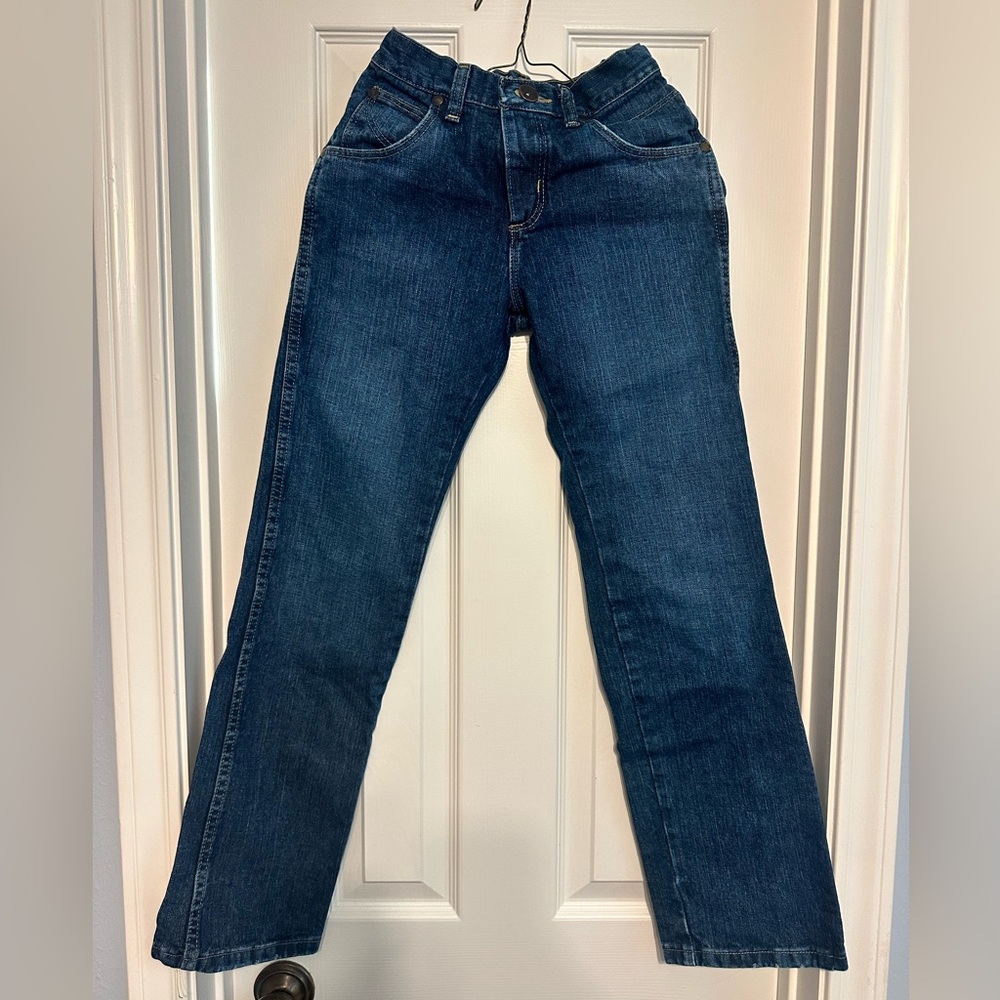 Boys Wrangler Classic Blue Denim Jeans Straight Leg 12S Adjustable Waist